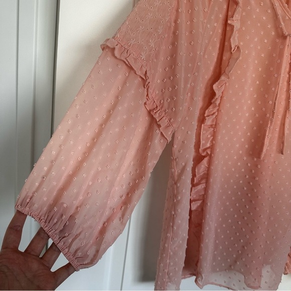 Est. 1946 Flowy Boho Pink Polka Dot Floral Tunic Top - Picture 4 of 7
